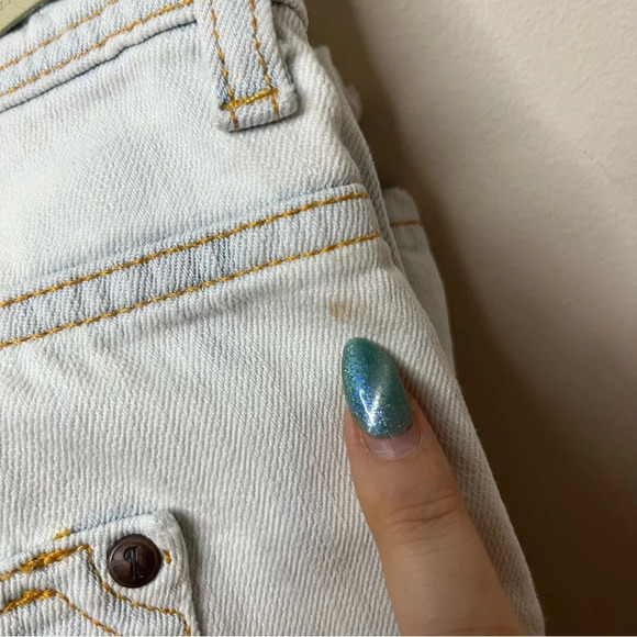 ANTHRO PILCRO And The Letterpress Hyphen Distressed Light Wash Boyfriend Jeans - Picture 14 of 14